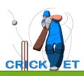 Cricket batsman flat