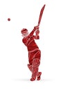 Cricket batsman sport player action cartoon graphicCricket bowler sport player action cartoon graphicCricket batsman sport player Royalty Free Stock Photo