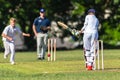 Cricket Bowler Batsman Action Royalty Free Stock Photo
