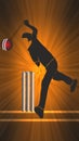 Cricket Bowler mobile wallpaper design.