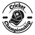 Cricket championship logo icon, simple style Royalty Free Stock Photo