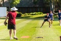 Cricket Coach Fielding Practice Royalty Free Stock Photo