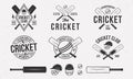 Cricket emblems, logos, badges templates.