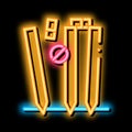 Cricket Equipment neon glow icon illustration