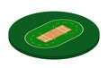 Cricket Field in isometric view, cricket stadium Vector illustration on white background Royalty Free Stock Photo