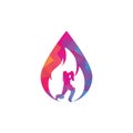 Cricket fire drop logo icon.