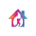 Cricket fire home logo icon.