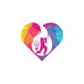 Cricket fire love logo icon.