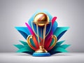 new colorful poster for world cup cricket game, icc cricket world cup illustration on white background, 3d game assets Royalty Free Stock Photo