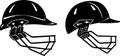 Cricket Helmet Set Royalty Free Stock Photo