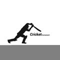 Cricket high swing shadow icon vector illustration.