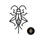 Cricket insect stylized logo.