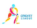 Cricket League concept with Batsman.