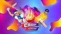Cricket league poster or banner design. Royalty Free Stock Photo