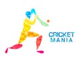 Cricket Mania concept with Batsman.