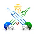 Cricket match emblem, participating countries India vs Pakistan.