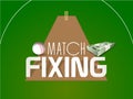 Cricket match fixing concept with dollar and ball. Royalty Free Stock Photo