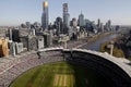 Cricket match, Melbourne stadium, city view Royalty Free Stock Photo