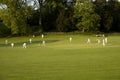 Cricket match on a summer evening ashford in the water peak dist