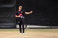 Cricket player Alfie Ogbourne from Somerset CCC in a match against Devon CCC at Bovey Tracey