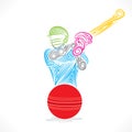 Cricket player banner design Royalty Free Stock Photo