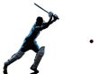 Cricket player batsman silhouette