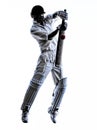 Cricket player batsman silhouette