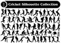 Cricket player betting and blowing silhouette Vector