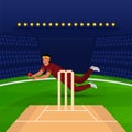 Cricket Player Or Bowler Catching The Ball On Pitch