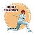 Cricket player cartoon