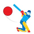 Cricket player hitting ball design Royalty Free Stock Photo
