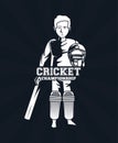 Cricket player icon Royalty Free Stock Photo