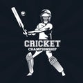 Cricket player icon Royalty Free Stock Photo