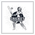 Cricket player icon Royalty Free Stock Photo