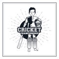 Cricket player icon Royalty Free Stock Photo