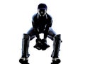 Cricket player reciever silhouette