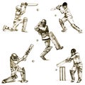 Cricket players Royalty Free Stock Photo