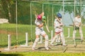 Cricket Players Batting Practice Nets Royalty Free Stock Photo