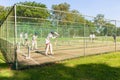Cricket Players Batting Practice Nets Royalty Free Stock Photo