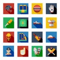 Cricket Shadow Icons Set Royalty Free Stock Photo