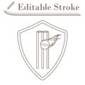 Cricket Shield Emblem Icon