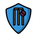 Cricket Shield Emblem Icon