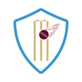 Cricket shield emblem icon