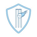 Cricket Shield Emblem Icon