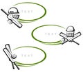 Cricket and soccer frame set. Collection icons cricket. Vector Royalty Free Stock Photo