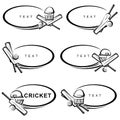 Cricket and soccer frame set. Collection icons cricket. Vector Royalty Free Stock Photo