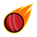 Cricket sport comet fire tail flying throw logo