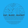 Cricket sport game graphic design concept Royalty Free Stock Photo