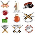 Cricket sports bat, ball and wicket Royalty Free Stock Photo