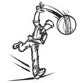 Cricket Sports - Bowler in Action - Illustration Royalty Free Stock Photo